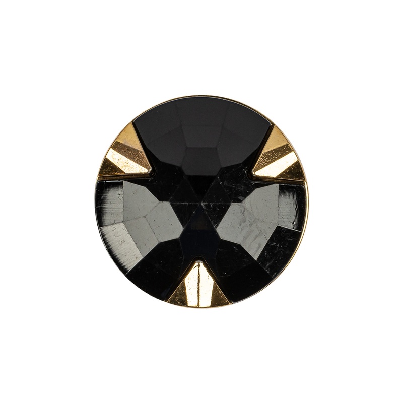 Black/Gold Rhinestone Button – 36L/23mm