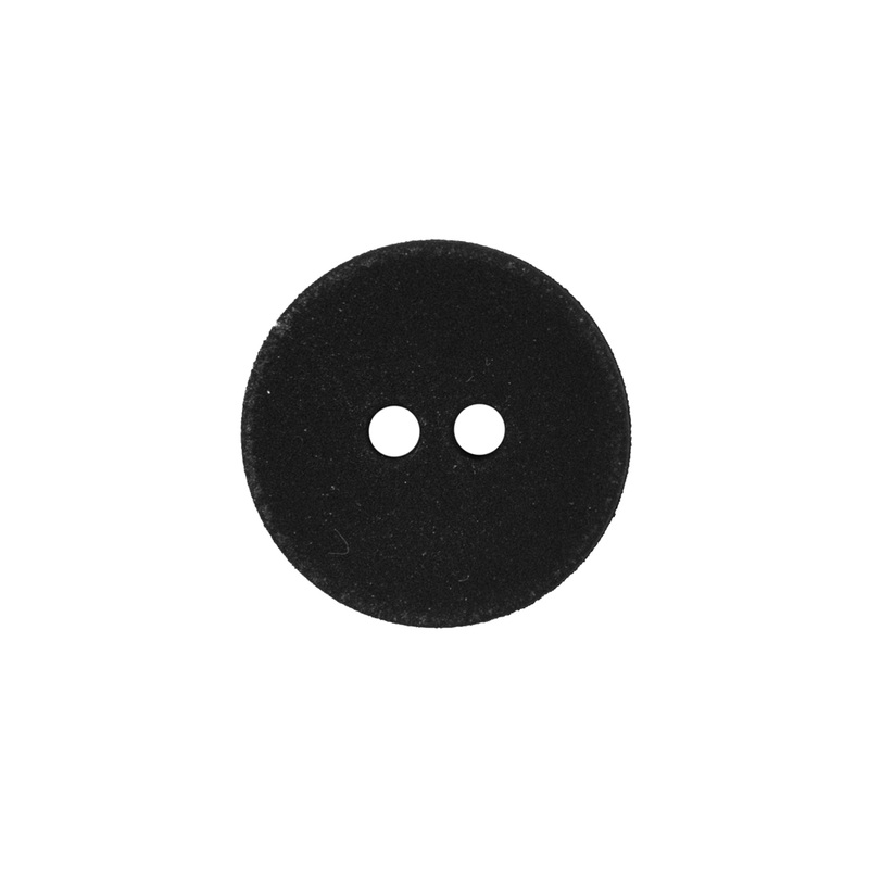 Black Matte 2-Hole Plastic Button – 30L/19mm