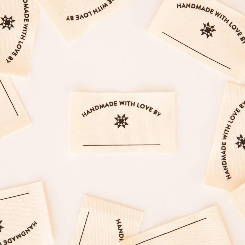 Handmade With Love – Woven Labels – Sarah Hearts – 1 Design/4 Labels
