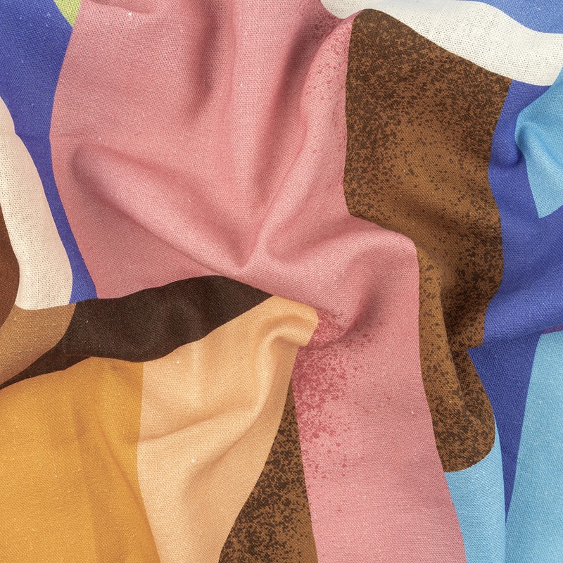 Linen and Rayon Woven – Multicolor Abstract – Wide Open Spaces Print – Mood Exclusive Wisteria Collection
