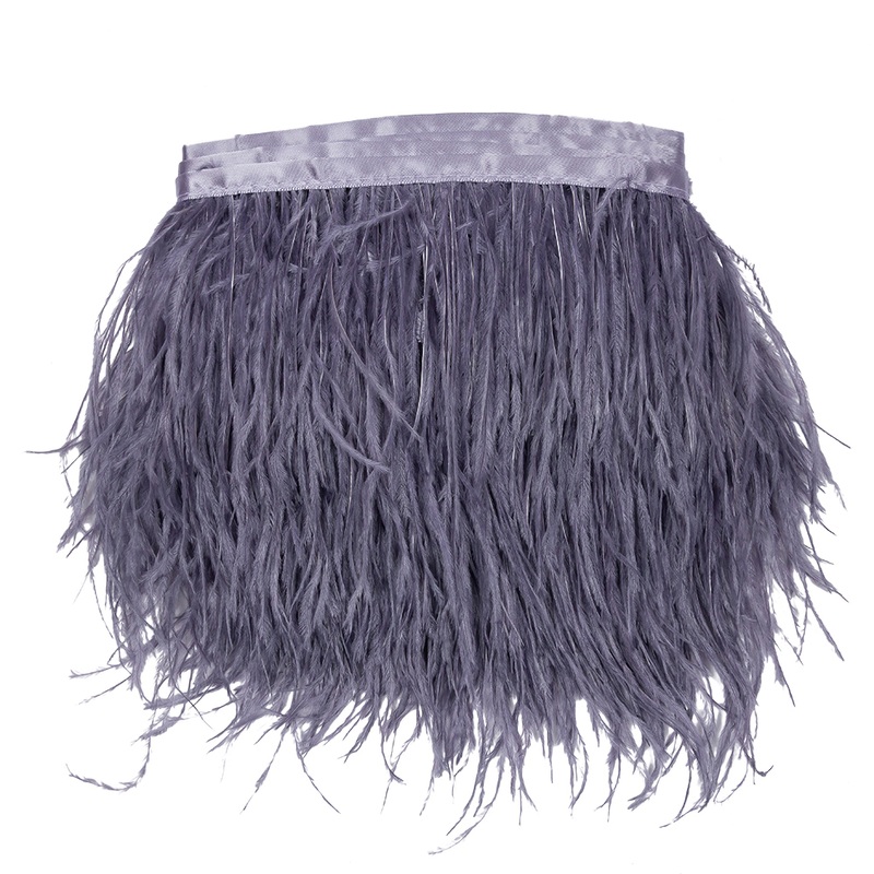 Ostrich Feather Fringe Trim 5″ Single Ply – Iris – Aviana Collection