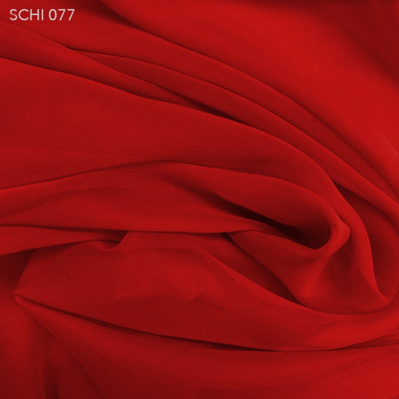 Silk Chiffon – Lipstick Red Fabric by the Yard