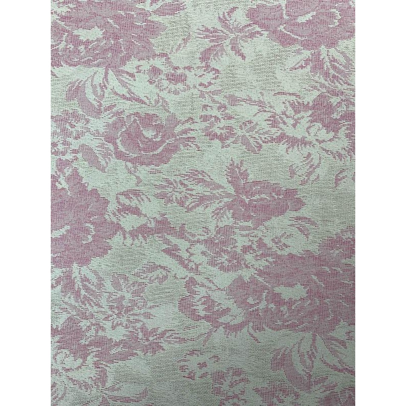 Upholstery Weight Floral Brocade – Cream / Pink Fabric by the Yard