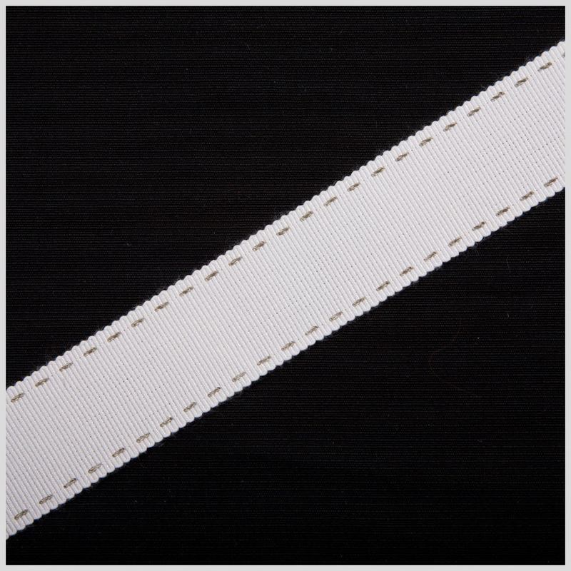 7/8″ White Stitched Grosgrain Ribbon