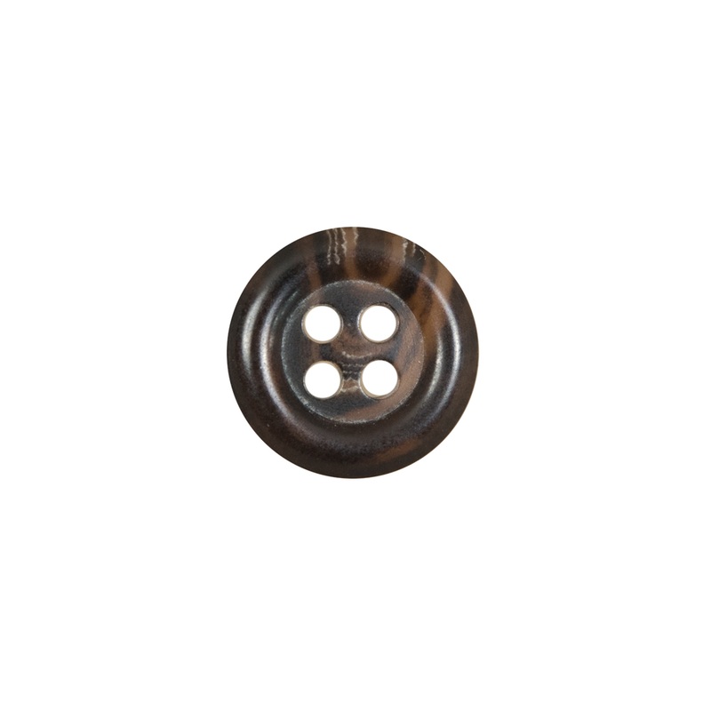 Brown Lipped Plastic 4-Hole Button – 22L/14mm