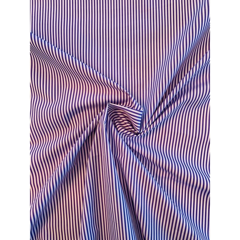 Ralph Lauren Italian Extra Fine Yarn-Dyed Cotton Shirting – Purple / White Fabric by the Yard