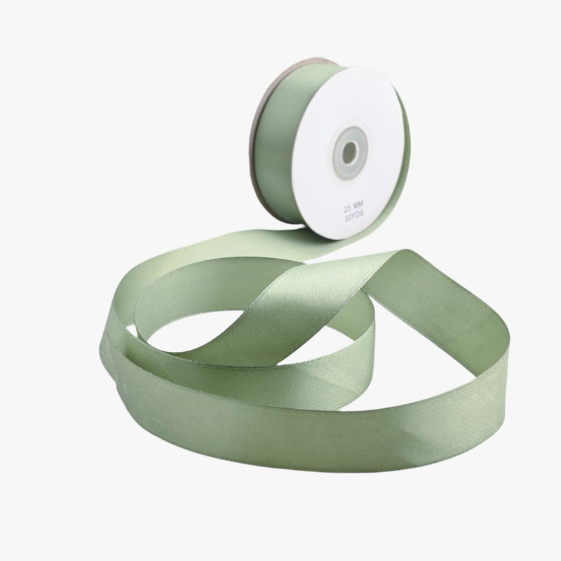 Satin Ribbon 25mm Avocado #80 Per Meter