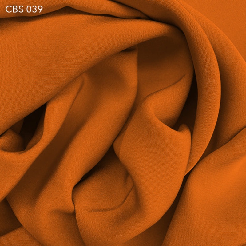 Silk Crepe Back Satin – Russet Orange Fabric by the Yard