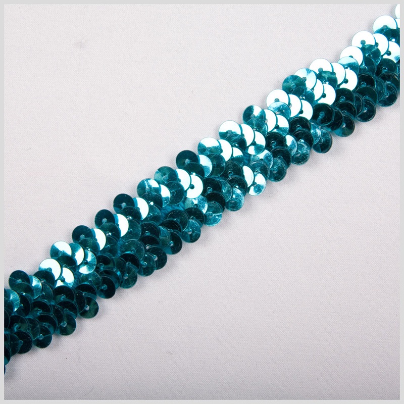 1″ Aquamarine Stretch Sequin