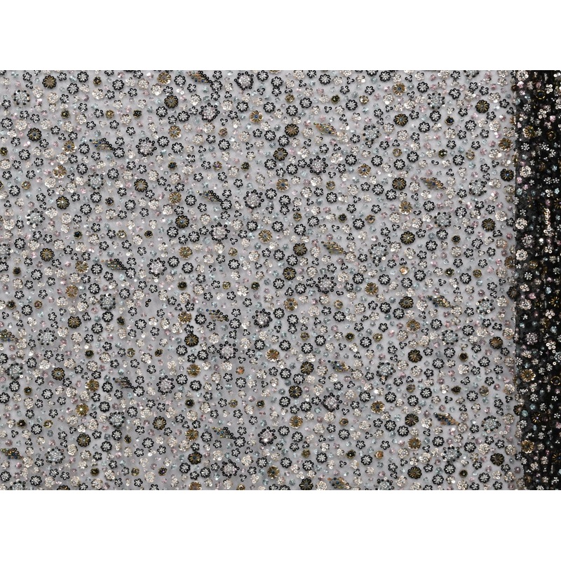 130cm Multi Colour Beaded Sequins Tulle BF717-1 BF717-1