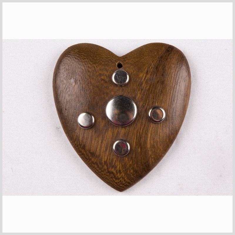 57mm x 60mm Brown Wood Pendant