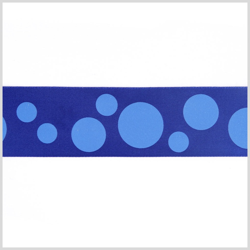 7/8″ Royal Polka Dot Satin Ribbon