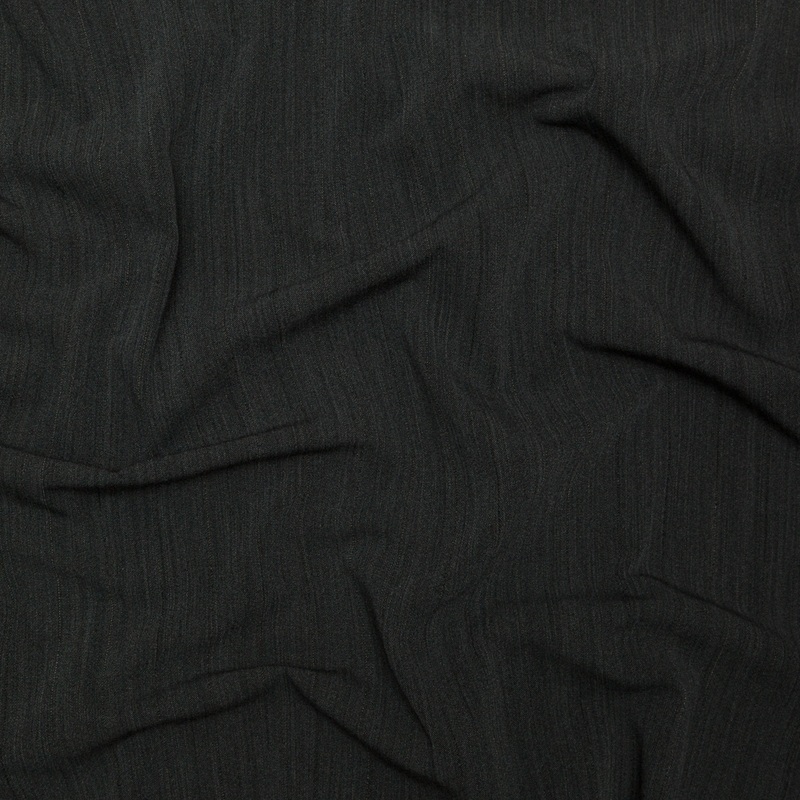Italian Licorice Pinstriped Stretch Wool Twill Suiting