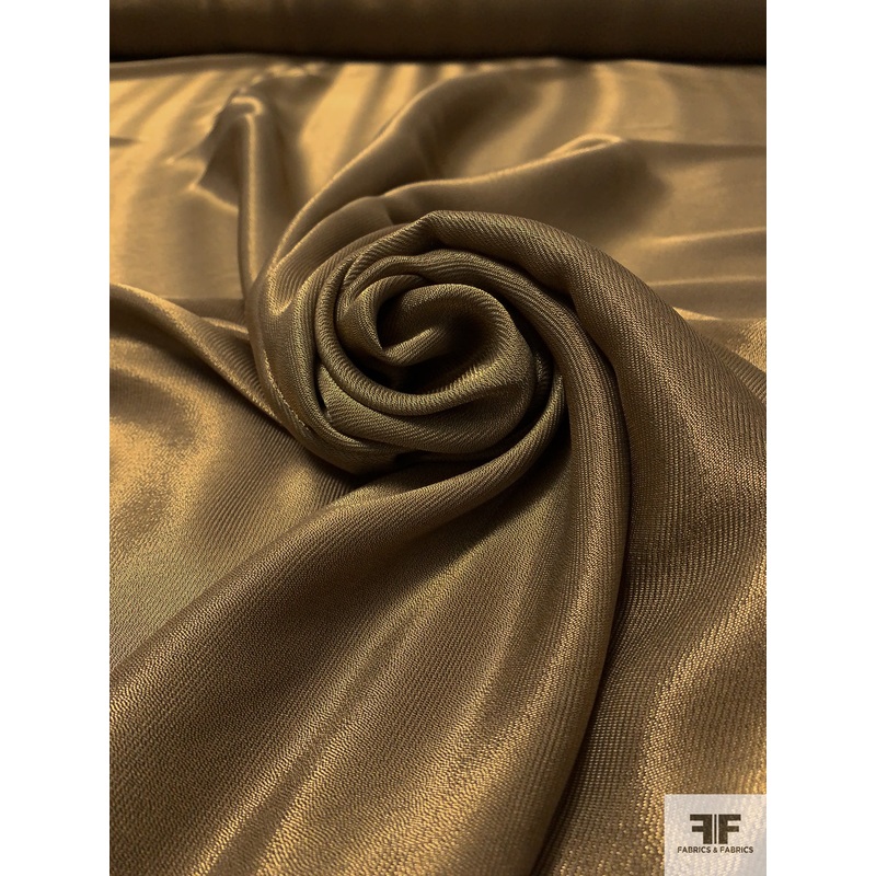 Italian Vintage Ralph Lauren Twill-Weave Lam – Antique Gold Fabric by the Yard