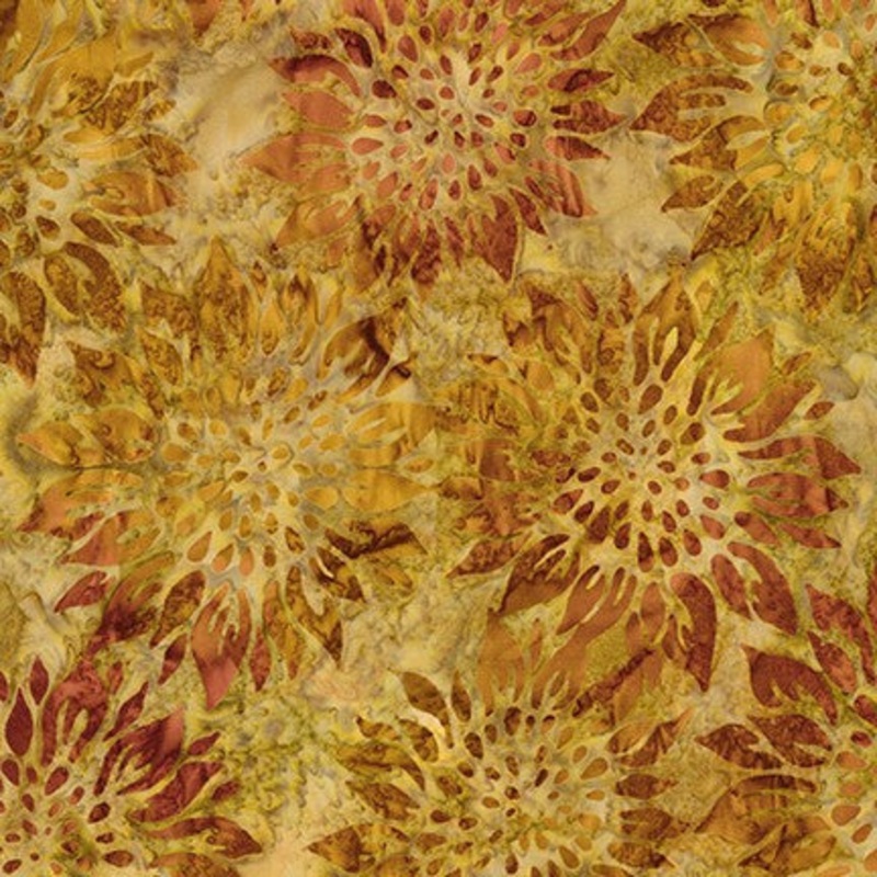 Summer Flowers Batiks Gold – (1)
