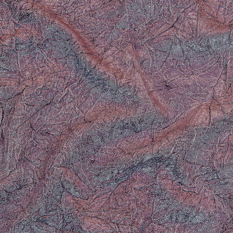 Astrolabe Metallic Pale Blue and Rose Gold Crinkled Luxury Brocade with Black Backing
