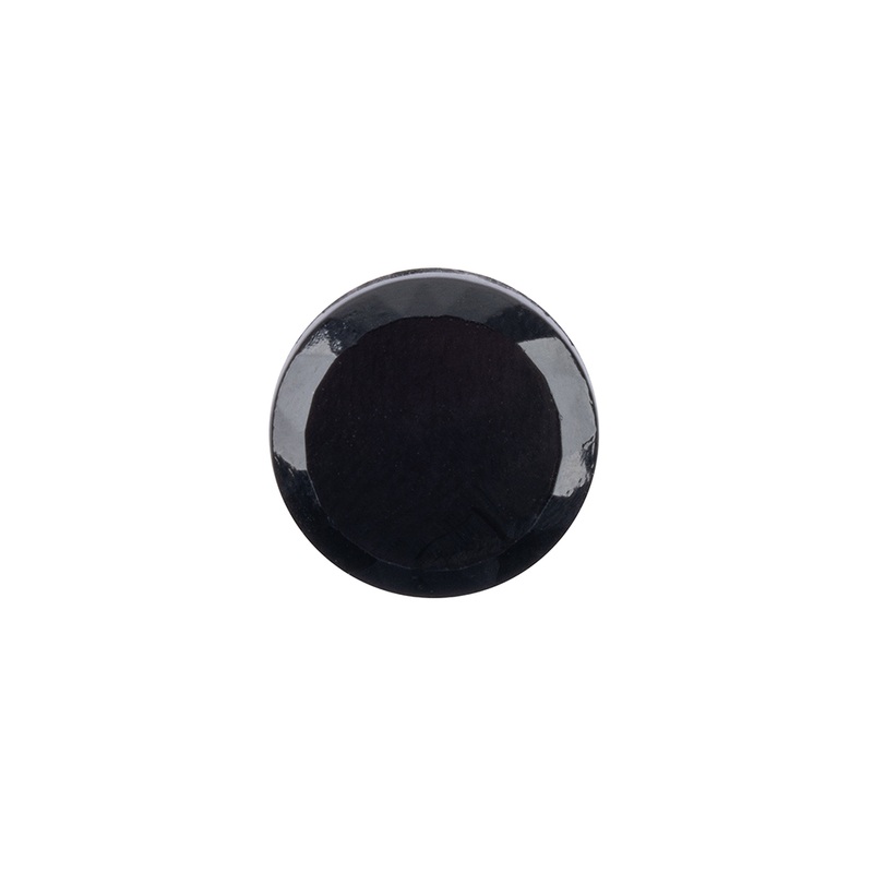 Black Smooth Top Beveled Edge Glass Shank Back Button – 22L/14mm