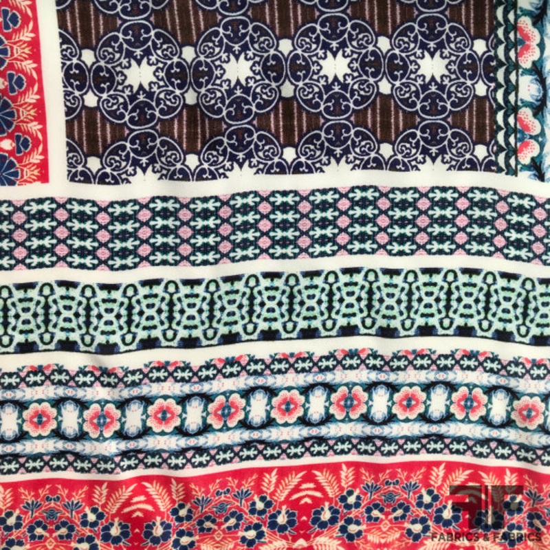 Boho Printed Silk Georgette – Multicolor Fabric by the Yard