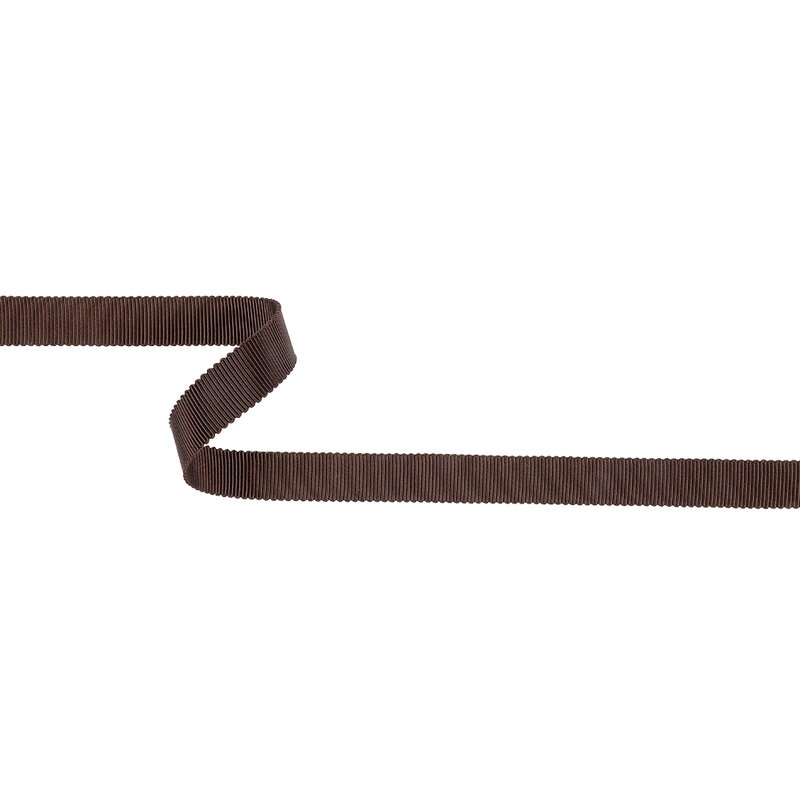 Dark Brown Recycled Polyester Petersham Grosgrain Ribbon – 12mm
