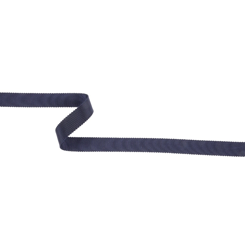 Dark Navy Recycled Polyester Petersham Grosgrain Ribbon – 12mm