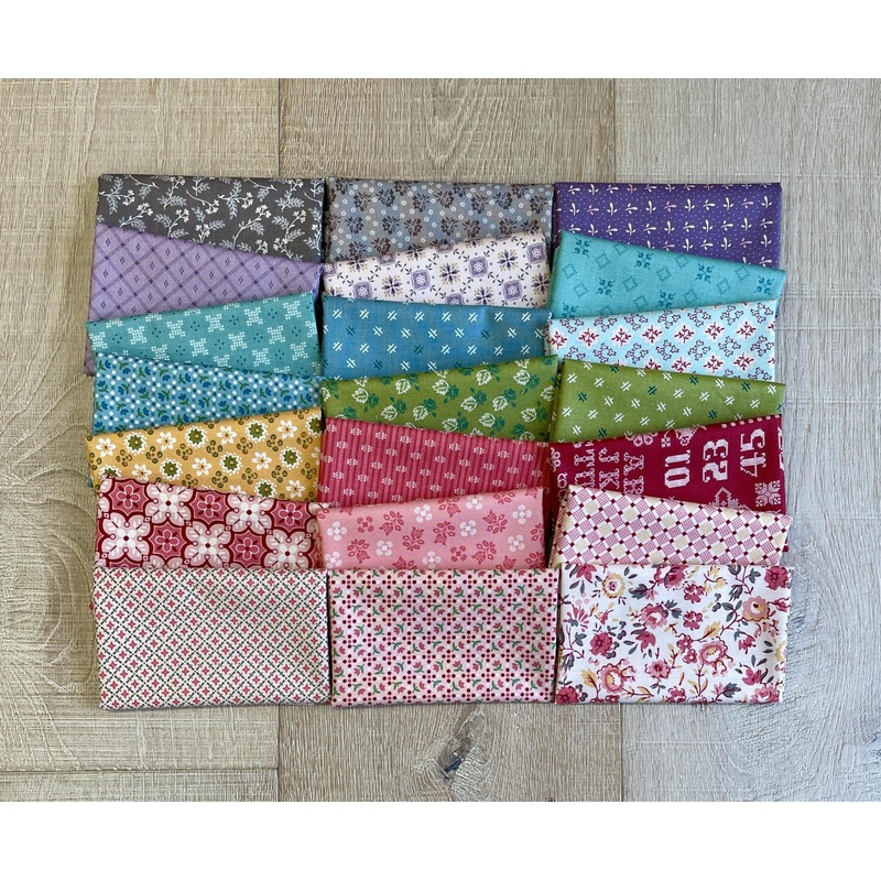 Piece & Plenty – TEA ROSE –  Fat Eighth Bundle 9.75″ x 21″ – 21 pieces