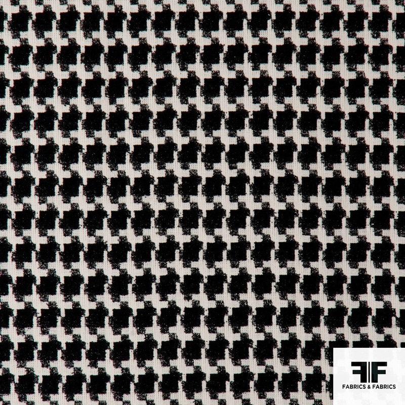 Houndstooth Cotton Suiting – Black/White Fabric by the Yard