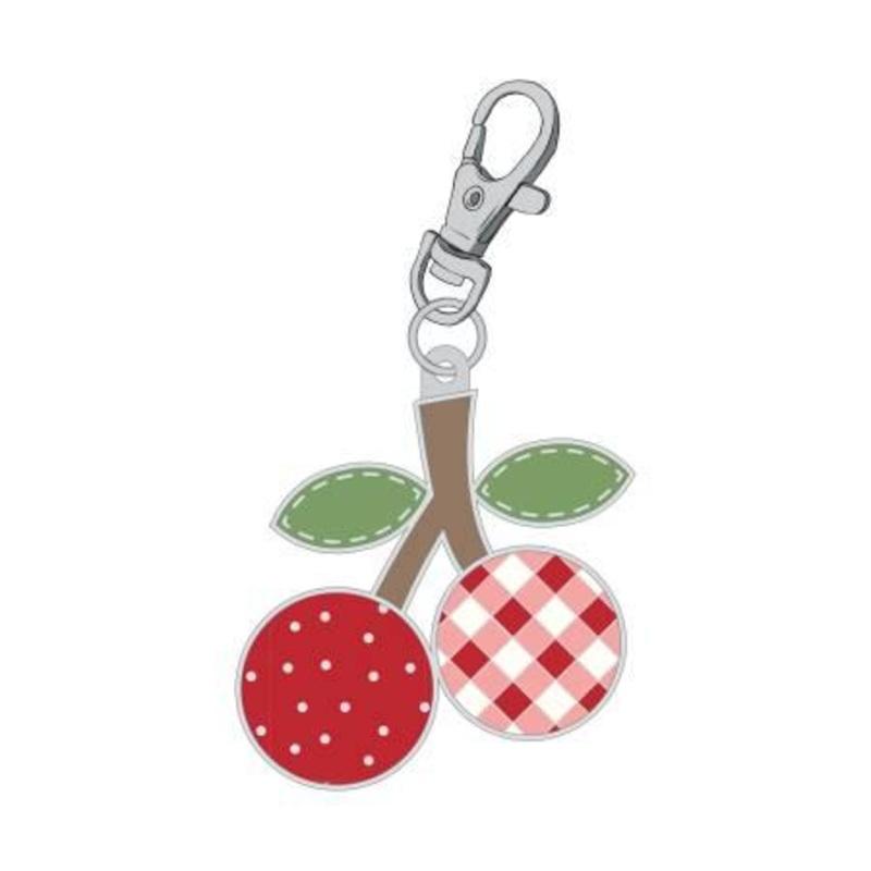 Lori Holt Enamel Happy Charm Calico Cherries
