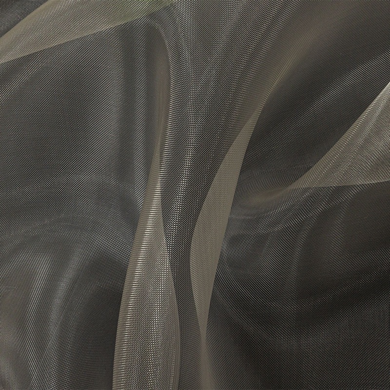 Stiff Mesh-Like Polyester Organza – Greige – Iris Collection
