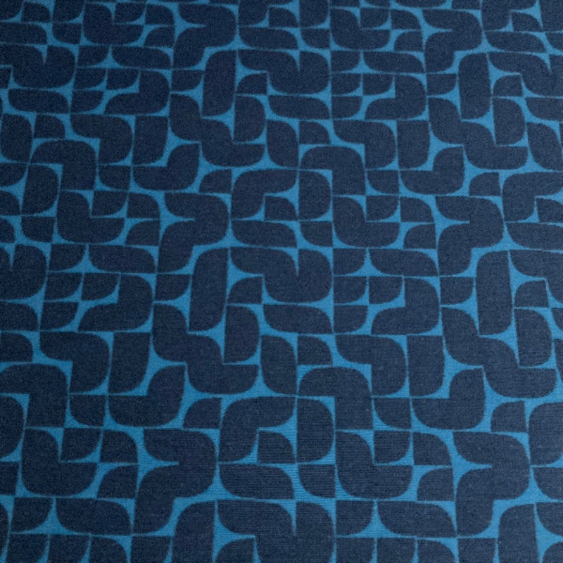 Unika Vaev Uber Ocean Blue Geometric Upholstery Fabric Order Product