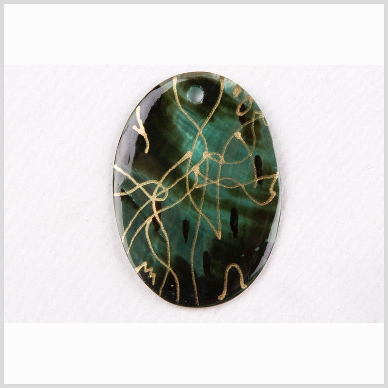 80mm Natural Green Shell Pendant