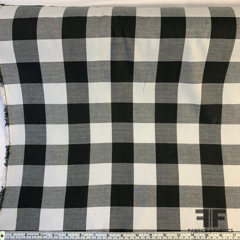 Buffalo Plaid Cotton Shirting – Black/White Fabric by the Yard
