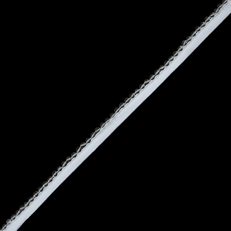 Clear Beaded Trim with a White Lip – 1.5″
