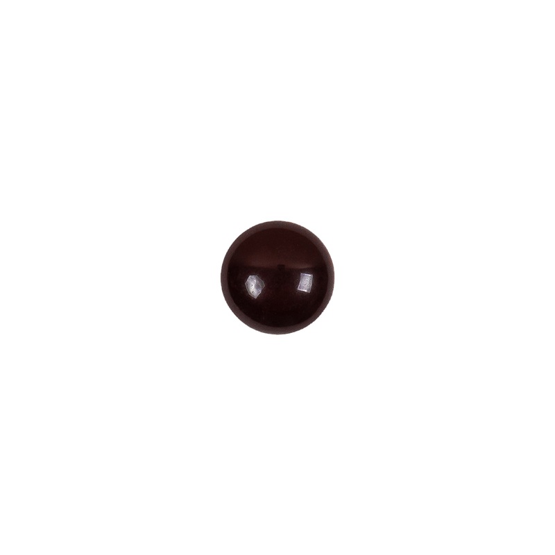 European Brown Half Domed Self Black Glass Button – 12L/7.5mm
