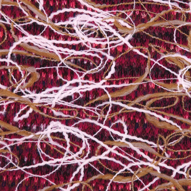 Magenta/Tan/White Solid Novelty Knit