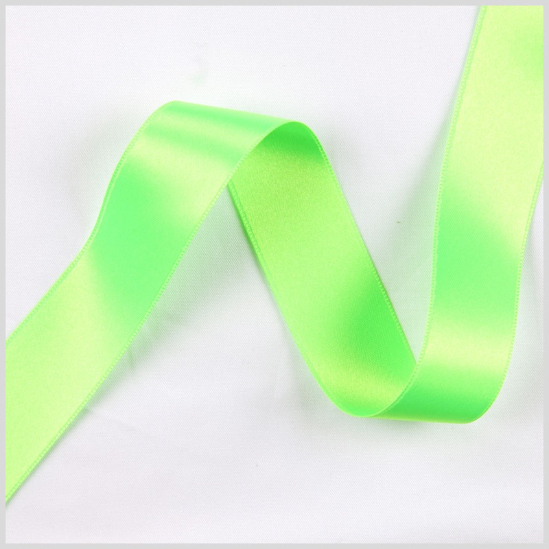 Neon Green Double Face French Satin Ribbon – 1″