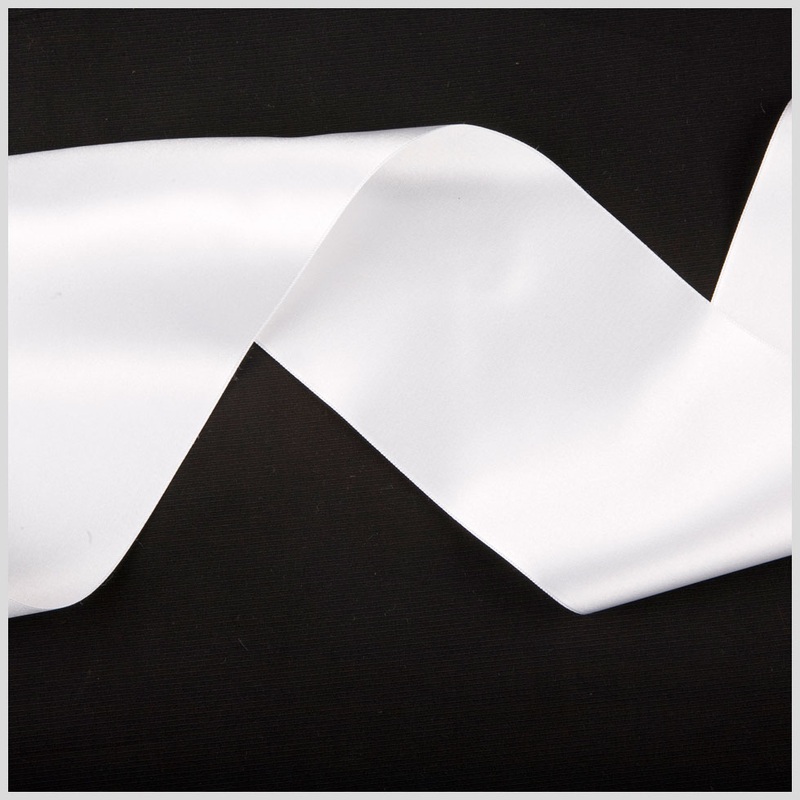 3.75″ White Double Face French Satin Ribbon