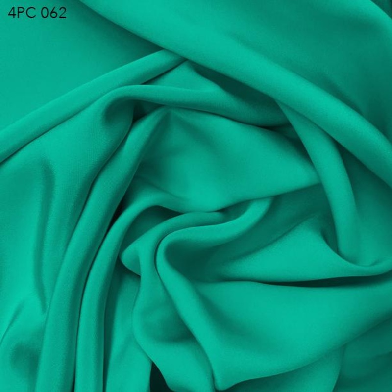 4 Ply Silk Crepe – Aquarium Green Fabric by the Yard