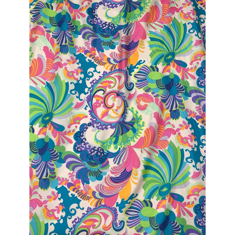 Groovy Graphic Printed Fine Silk Twill – Multicolor Fabric by the Yard