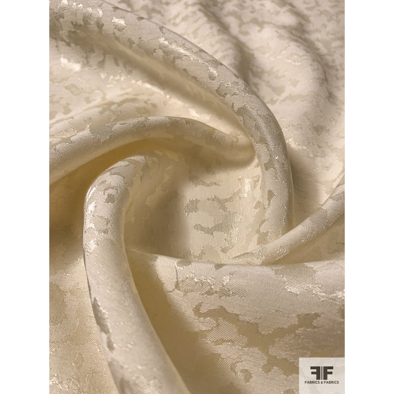 Italian Abstract Drapey Jacquard – Ivory Fabric by the Yard