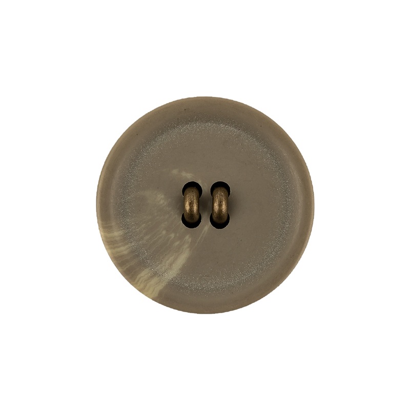 Matte Camo and Brass Shallow Plate Plastic and Metal Shank Back Button – 36L/23mm