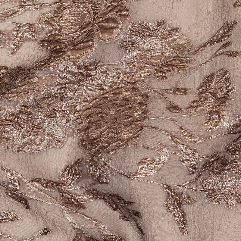 Metallic Rose Gold Floral Luxury Burnout Brocade