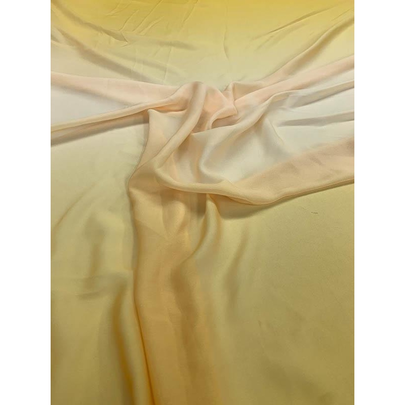Ombr Silk Chiffon – Yellow / Butter Fabric by the Yard