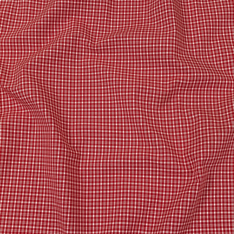Pima Cotton Shirting – Red and White Plaid