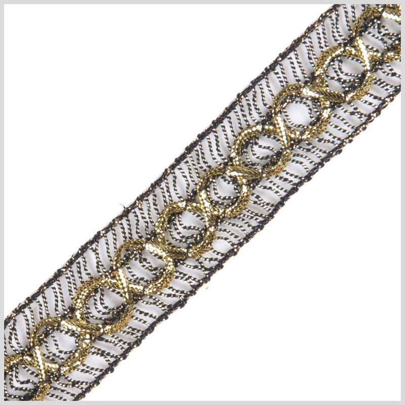 1.25″ Antique Gold Metallic Braid