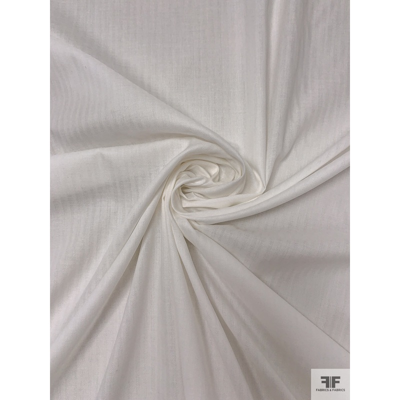 Basketweave Striped Novelty Cotton – White Fabric by the Yard