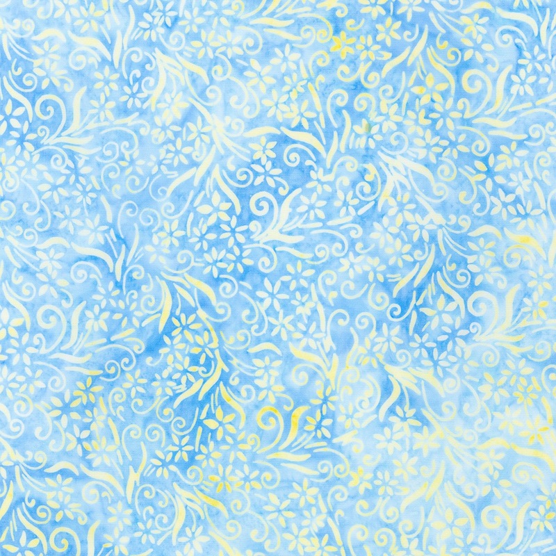 Floral Wave Batiks Light Blue