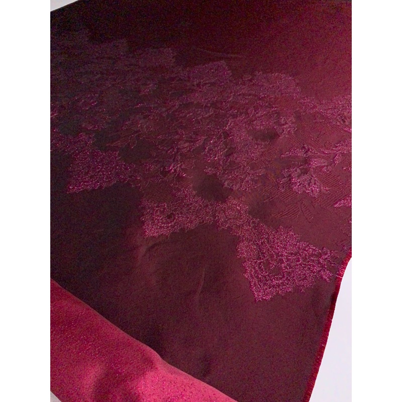 Italian Floral Metallic Brocade Panel – Grape Purple Fabric by the Panel