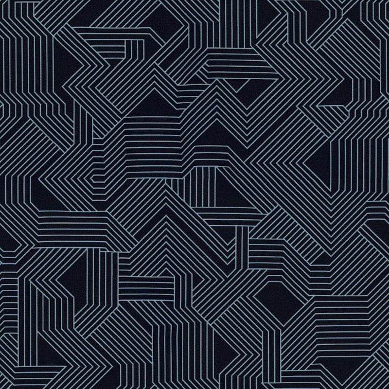 Remnant of Carnegie Maze 39 Blue Geometric Upholstery Fabric Order Product 1