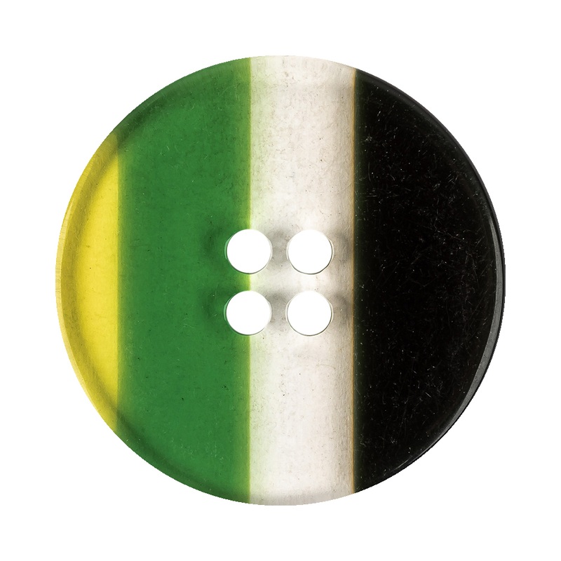 Shamrock Stripes Smooth Top 4-Hole Plastic Button – 54L/34mm