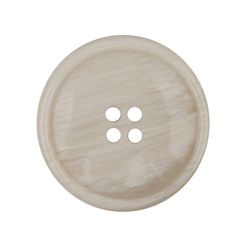 Turtledove and Kelp Striated 4-Hole Plastic Jacket Button – 44L/28mm